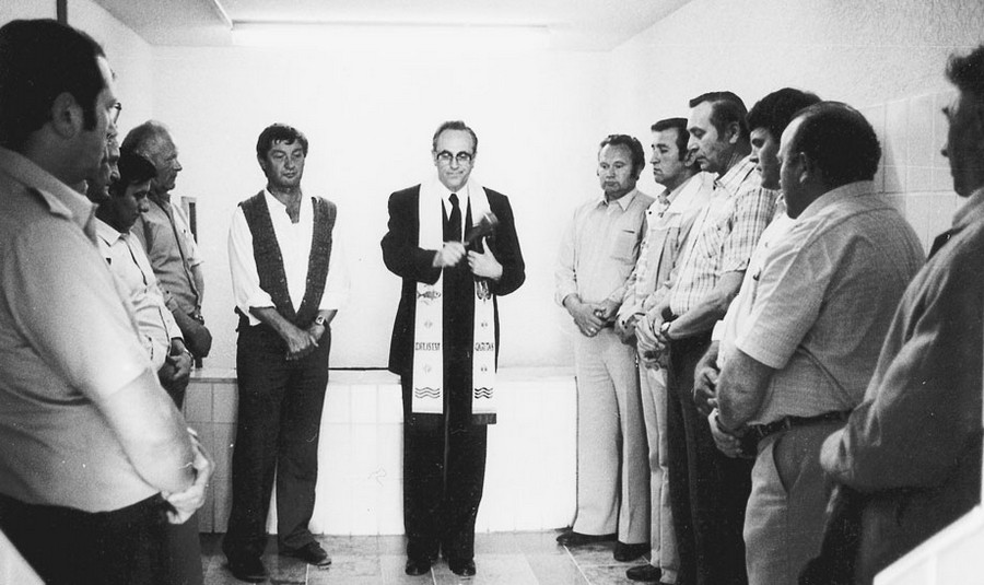 1982: Einweihung des neuen Hochbehälters durch Pfarrer Gröger, Hutthurm